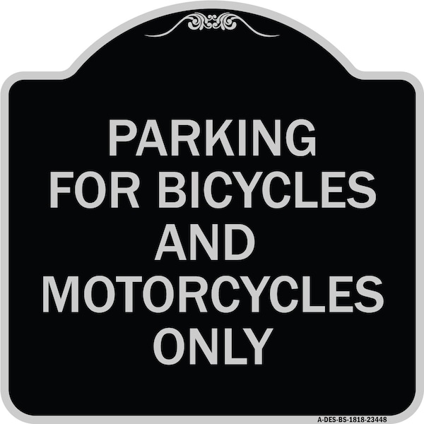 Parking for Bicycles and Motorcycles Heavy-Gauge Aluminum Sign, 18" x 18", BS-1818-23448